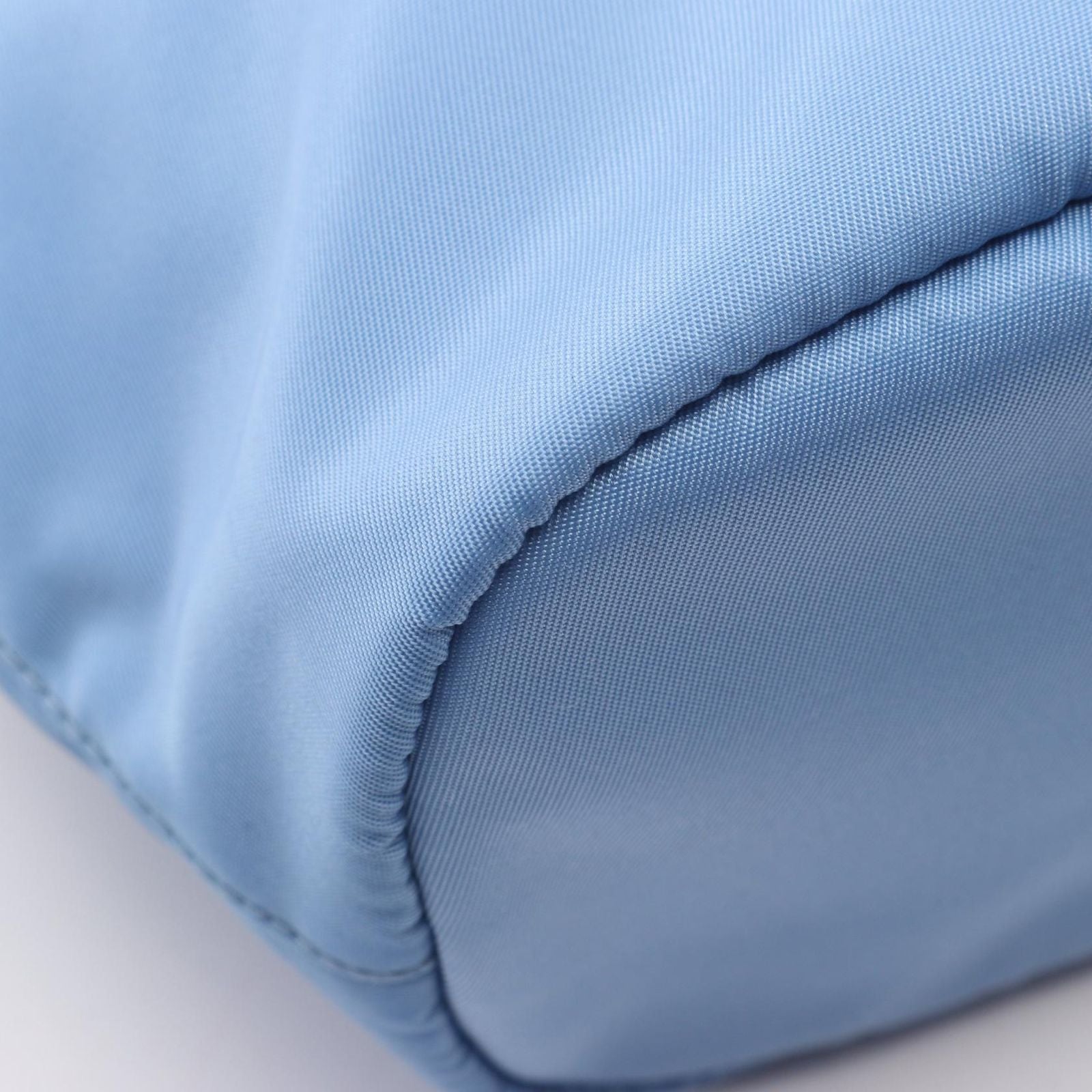 Prada Pouch Re-Nylon Vela Light Blue Nylon Saffiano Leather — view 5
