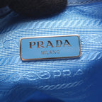 Prada Pouch Re-Nylon Vela Light Blue Nylon Saffiano Leather — view 4