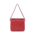 Chanel Handbag Quilted Red Lambskin Chain Bag