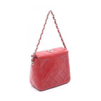 Chanel Handbag Quilted Red Lambskin Chain Bag — view 2