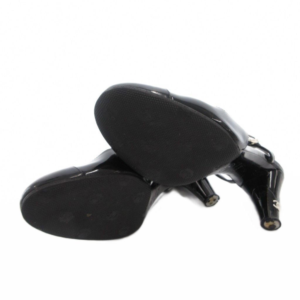 Chanel CC Logo Camellia Sandals Mules Back Strap 35.5 Black — view 6