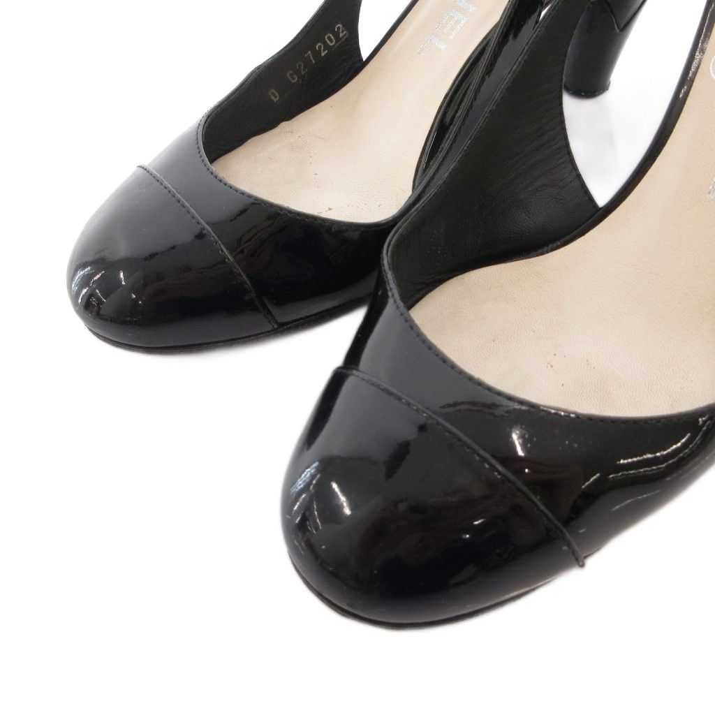 Chanel CC Logo Camellia Sandals Mules Back Strap 35.5 Black — view 3