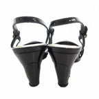 Chanel CC Logo Camellia Sandals Mules Back Strap 35.5 Black — view 5