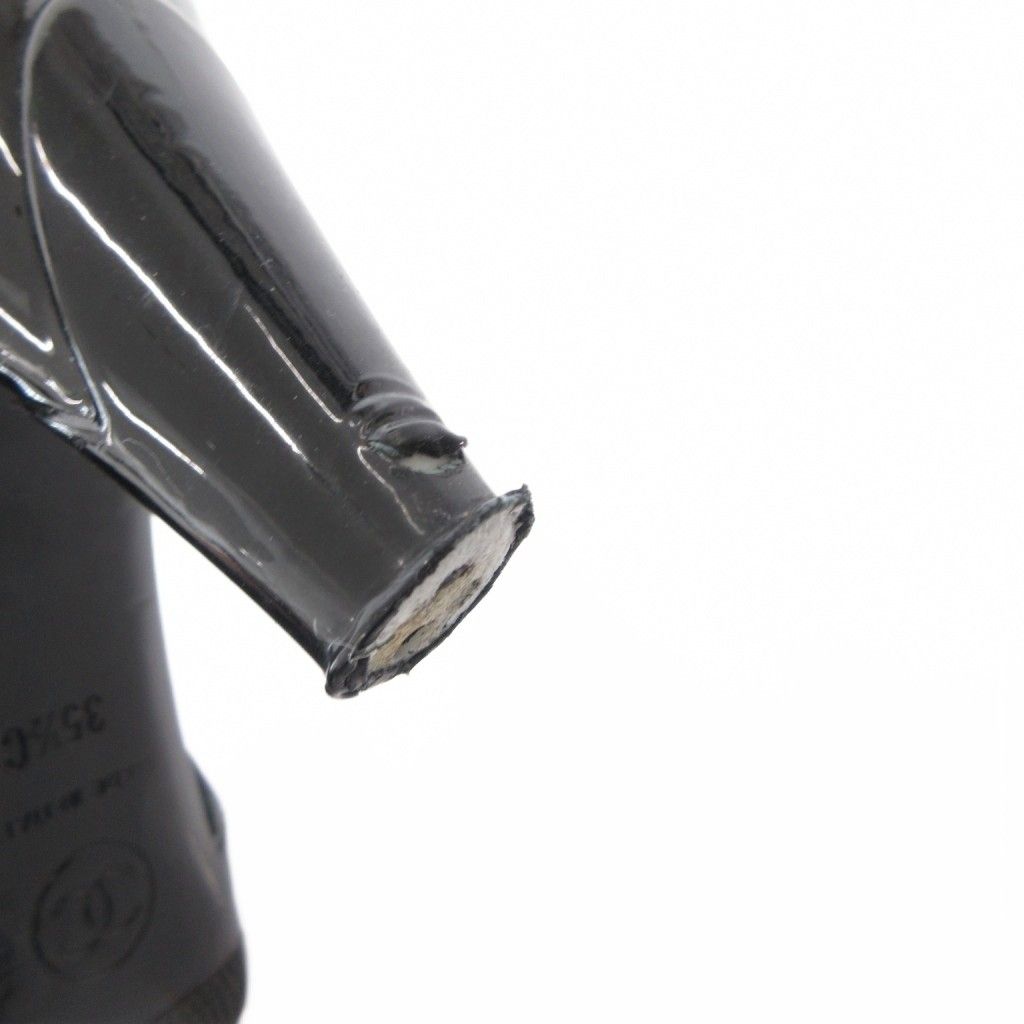 Chanel CC Logo Camellia Sandals Mules Back Strap 35.5 Black — view 9