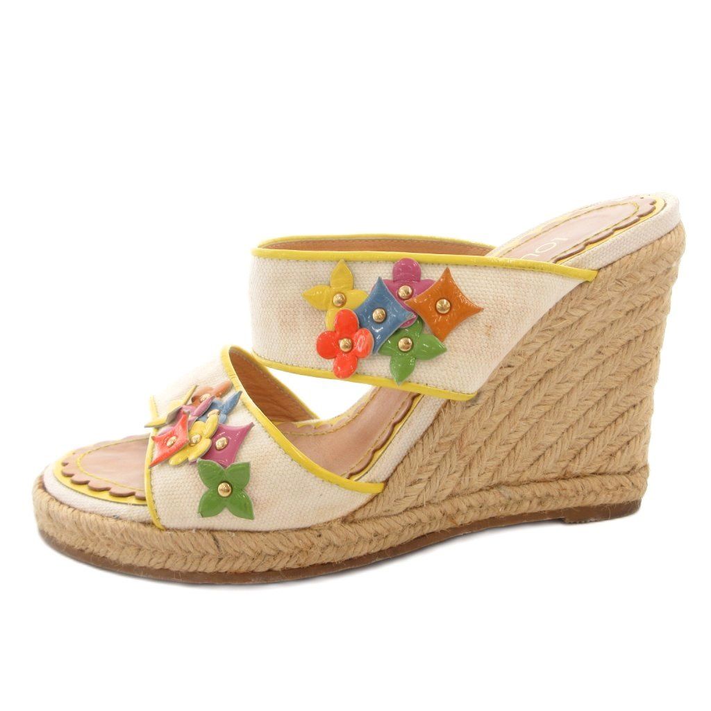 Louis Vuitton Sandals Wedge Sole Monogram 35.5 Brown — view 2
