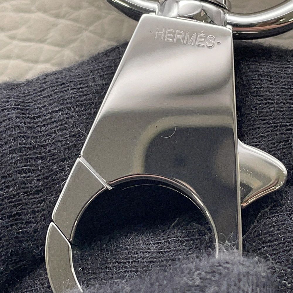 Hermes Shoulder Bag Petit Arson Beton Silver Taurillon Clemence — view 8