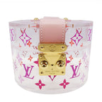 Louis Vuitton Acrylic Leather Monogram Boite Scott Pink Transparent Case Makeup