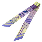 Hermes Scarf Couvertures Nouvelle New Horsewear Silk Purple Yellow — view 3