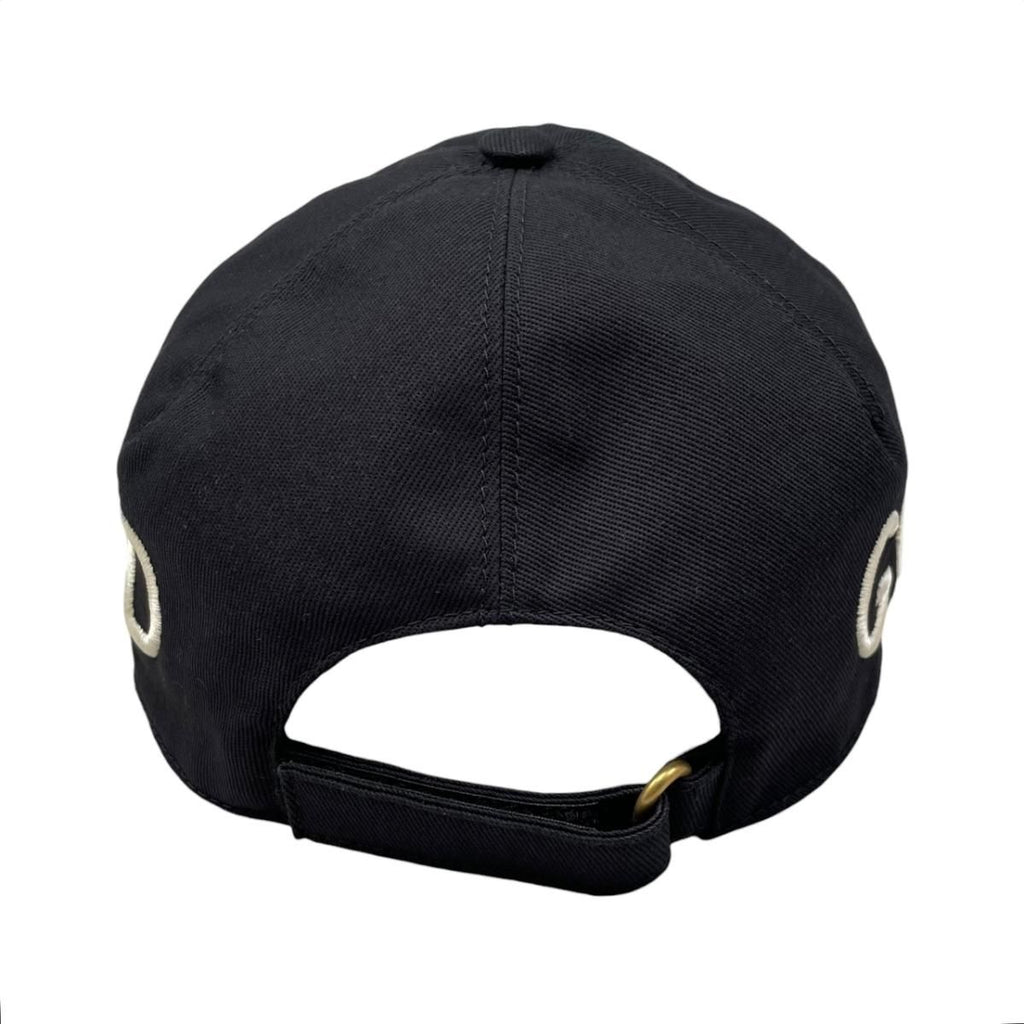 Gucci Hat Embroidery Baseball Cap L Cotton Logo Black White Loved — view 4