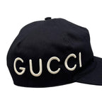 Gucci Hat Embroidery Baseball Cap L Cotton Logo Black White Loved — view 5