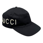 Gucci Hat Embroidery Baseball Cap L Cotton Logo Black White Loved — view 2
