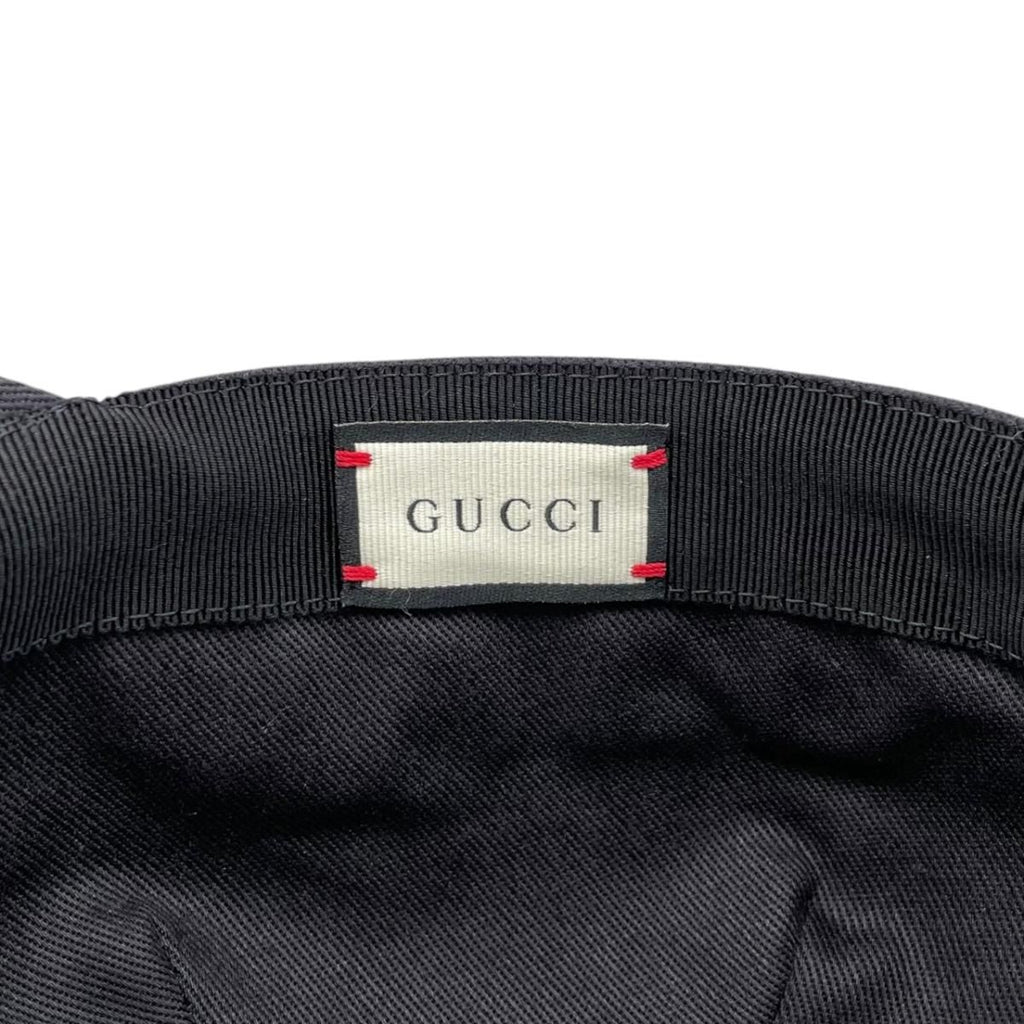 Gucci Hat Embroidery Baseball Cap L Cotton Logo Black White Loved — view 9