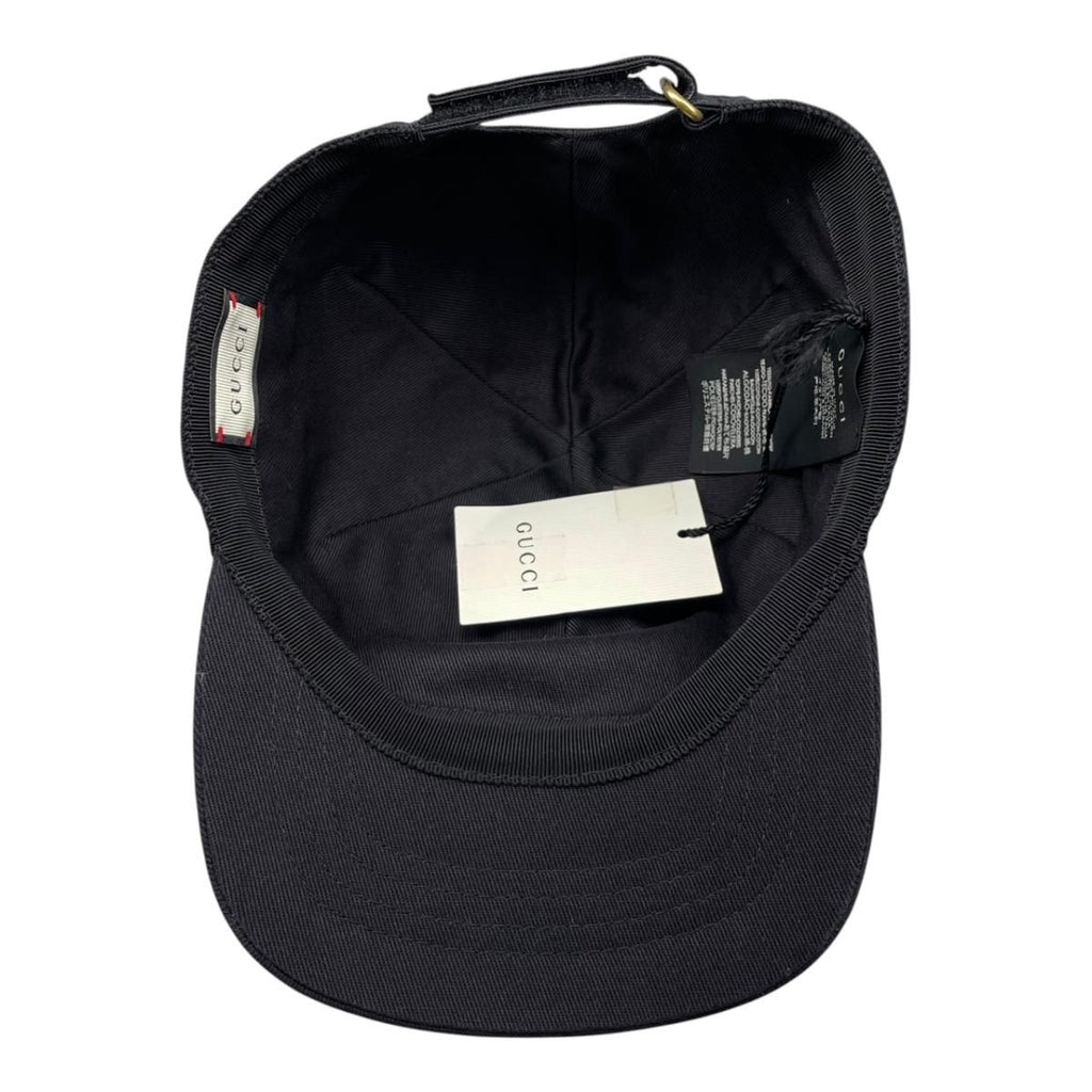 Gucci Hat Embroidery Baseball Cap L Cotton Logo Black White Loved — view 8