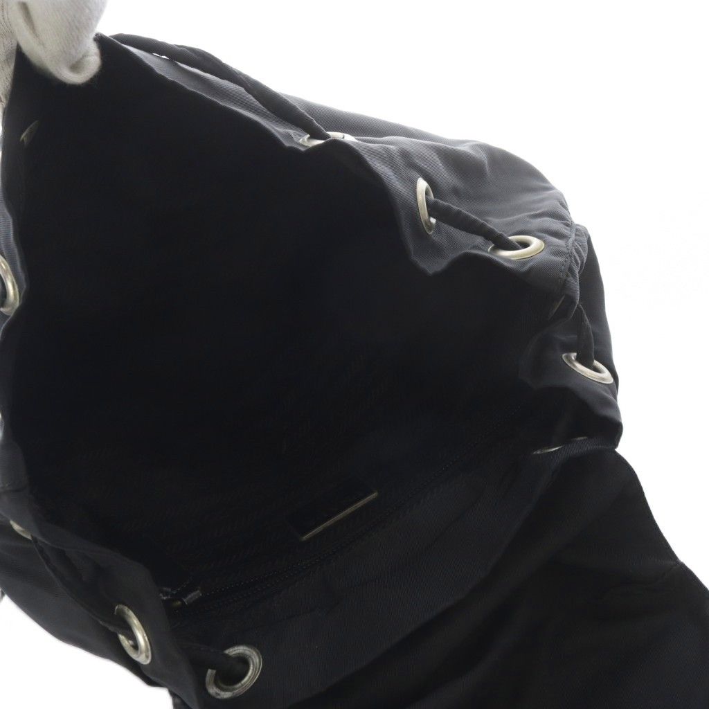 Prada Nylon Backpack Logo Black — view 6