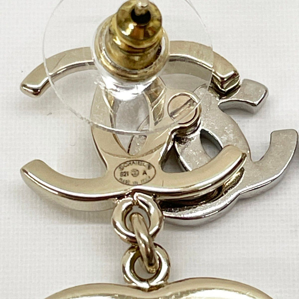Chanel Earrings Triple CC Logo Rhinestone Faux Pearl — view 4