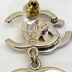 Chanel Earrings Triple CC Logo Rhinestone Faux Pearl — view 4