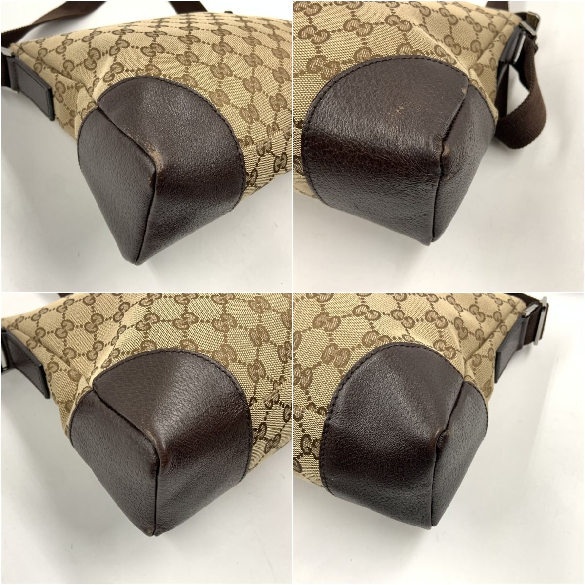 Gucci GG Canvas Shoulder Bag Beige Brown — view 7