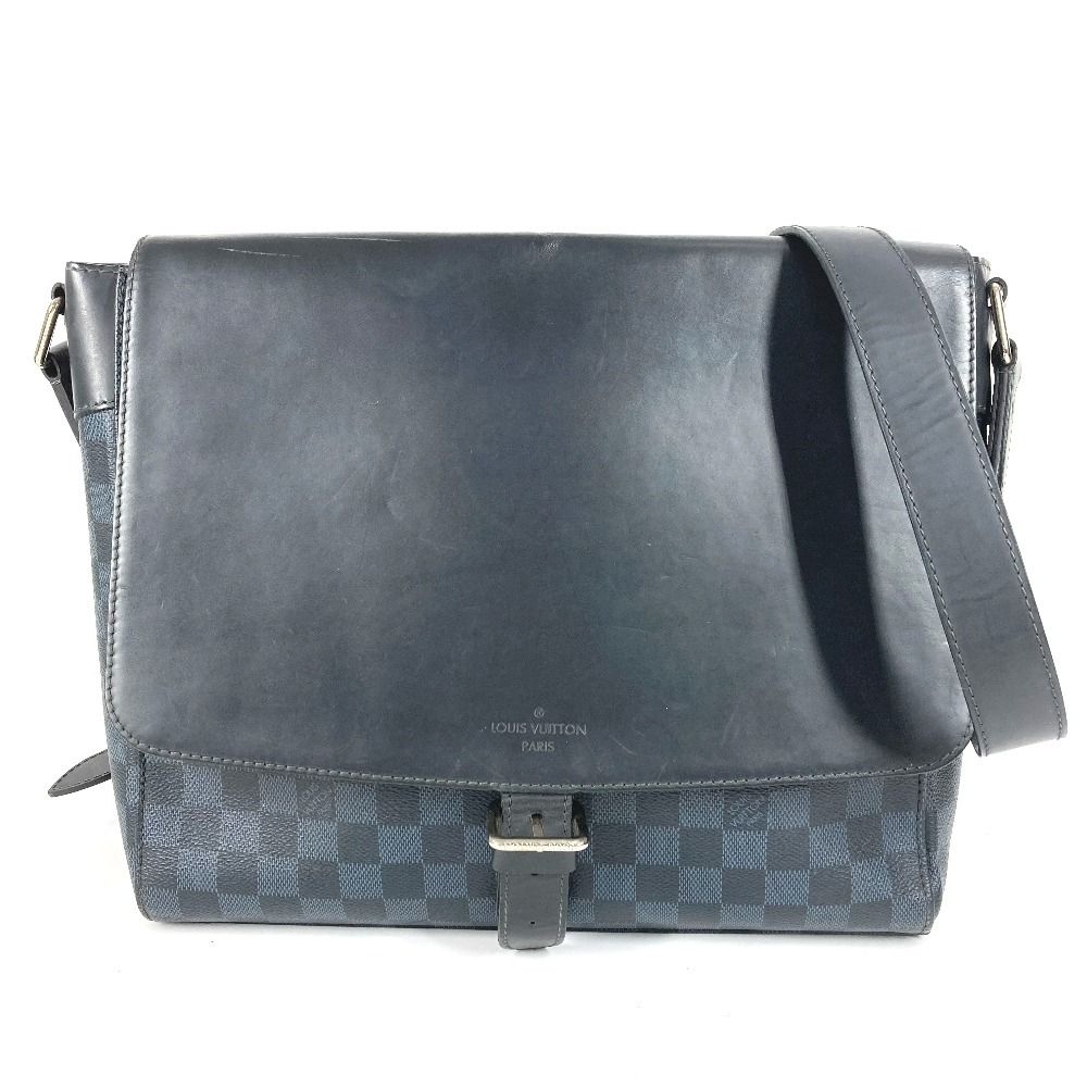 Louis Vuitton Shoulder Bag Newport Messenger MM Damier Ecobalt Canvas Navy