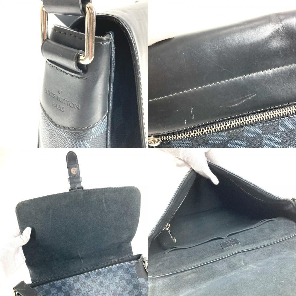 Louis Vuitton Shoulder Bag Newport Messenger MM Damier Ecobalt Canvas Navy — view 9
