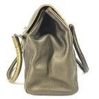 Fendi Handbag Selleria Stitch Leather Metallic Gold — view 3