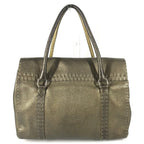 Fendi Handbag Selleria Stitch Leather Metallic Gold — view 2