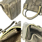 Fendi Handbag Selleria Stitch Leather Metallic Gold — view 7