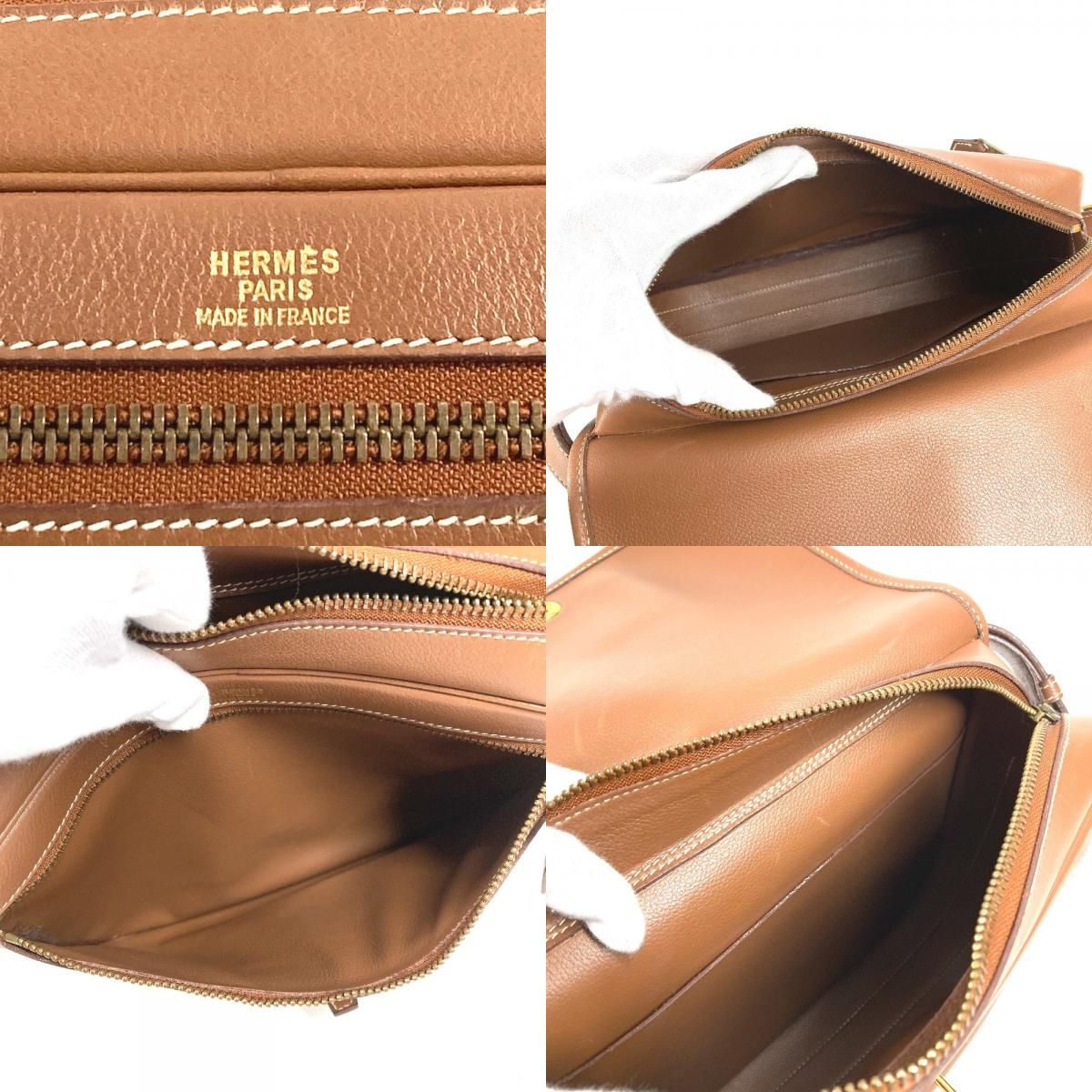 Hermes Shoulder Bag Paddock Golf Leather Brown — view 9