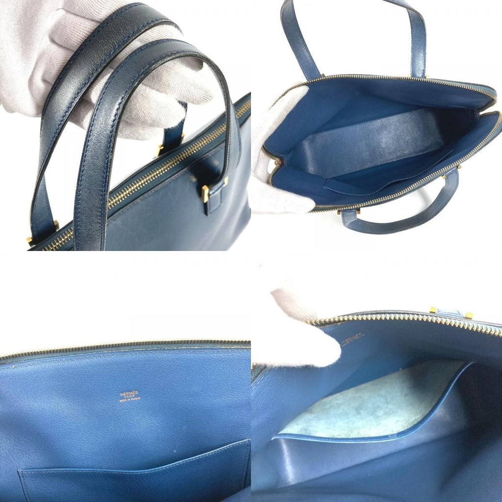 Hermes Business Bag Escapade Leather Navy — view 8