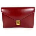 Hermes Clutch Medley Logo Box Calf Brown