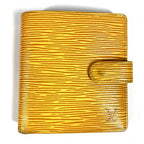 Louis Vuitton Bifold Wallet Porto Billets Compact Epi Leather Tassili Yellow