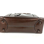 Dior Handbag Maris Pearl Logo Patent Leather Brown — view 5