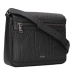 Dior Oblique Allover Pattern Gravity Leather Messenger Shoulder Bag