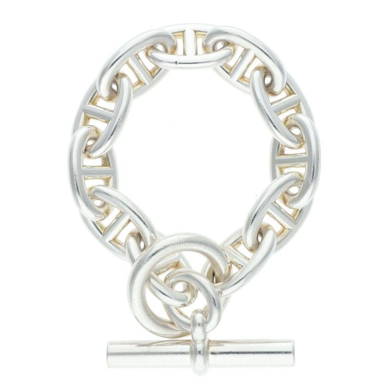 Hermes Chaine D'ancre TGM Silver Bracelet