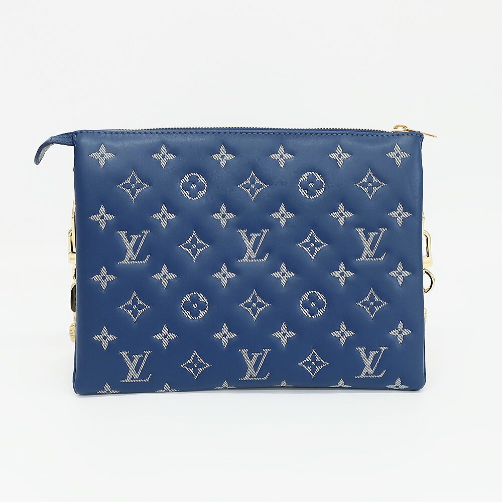 Louis Vuitton Ten Cousin PM Shoulder Bag Monogram Navy Gold Leather Denim — view 2