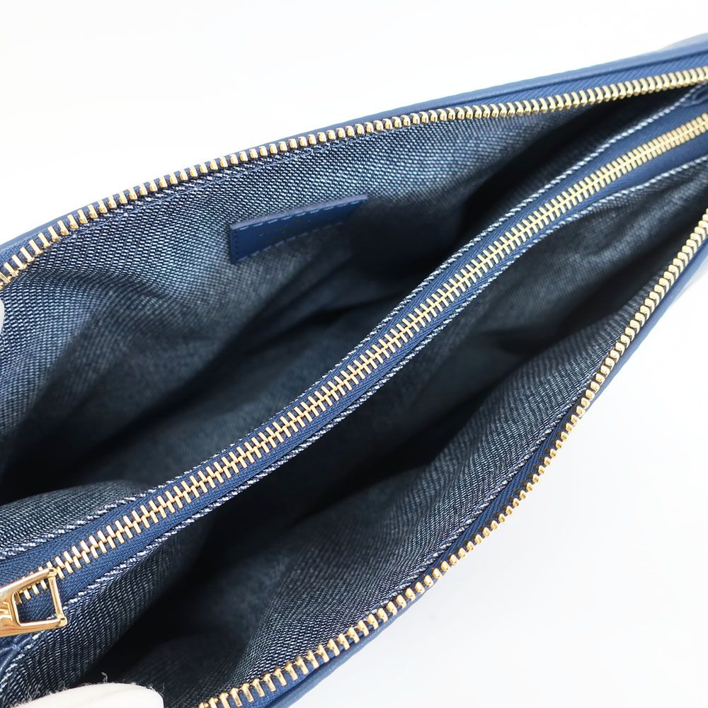 Louis Vuitton Ten Cousin PM Shoulder Bag Monogram Navy Gold Leather Denim — view 6
