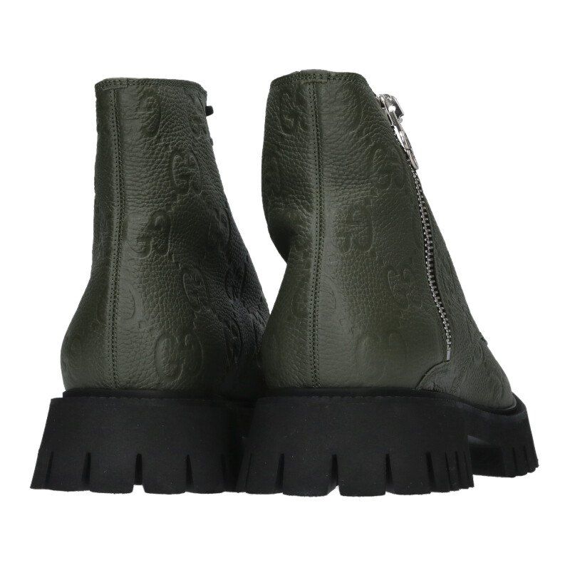 Gucci Embossed Logo Side Zip Boots 11.5 — view 2