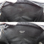 Celine Zipper Coin Case Black Vintage Leather Silver Purse — view 6