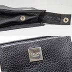 Celine Zipper Coin Case Black Vintage Leather Silver Purse — view 7
