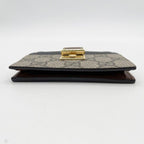 Gucci Coin Card Case GG Supreme Beige Brown Black Leather Gold — view 3