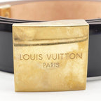 Louis Vuitton Belt Ceinture Carre Brown Leather Gold — view 2