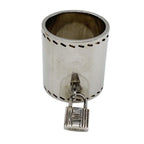 Hermes Scarf Ring Silver Metal Cadena Motif
