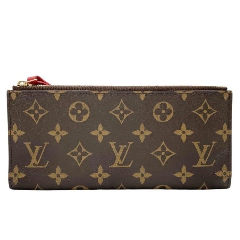 Louis Vuitton Wallet Portefeuille Adele Brown Coquelicot Monogram Bifold Gold