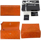 Chanel Bifold Wallet Orange Bicolor CC Logo Leather — view 2