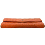 Chanel Bifold Wallet Orange Bicolor CC Logo Leather — view 5