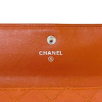 Chanel Bifold Wallet Orange Bicolor CC Logo Leather — view 3