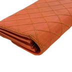 Chanel Bifold Wallet Orange Bicolor CC Logo Leather — view 7