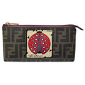 Fendi Makeup Pouch Zucca Logo Ladybug Brown