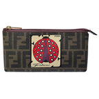 Fendi Makeup Pouch Zucca Logo Ladybug Brown