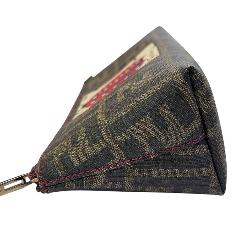 Fendi Makeup Pouch Zucca Logo Ladybug Brown — view 4