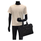 Prada Tessuto Saffiano Black Silver Nylon Leather Business Briefcase — view 7